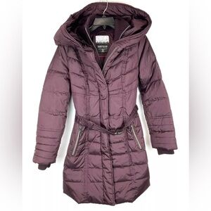 Kensie Women’s Purple Quilted Long Coat Size Small